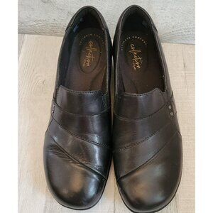 Clarks May Marigold Black Full Grain Leather Shoes 26062909 Women’s 7.5